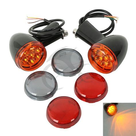 Motorcycle Rear Amber Led Turn Signals Lights Bracket Indicate Light