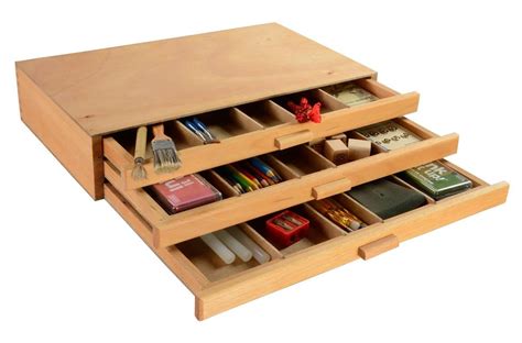 Wood Art Box With 3 Drawers 5 Compartments Per Drawer 1575 X 975