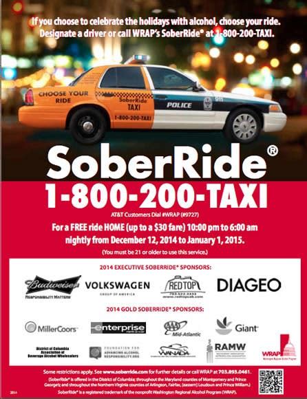 soberride get a free taxi ride home tonight bethesda md patch