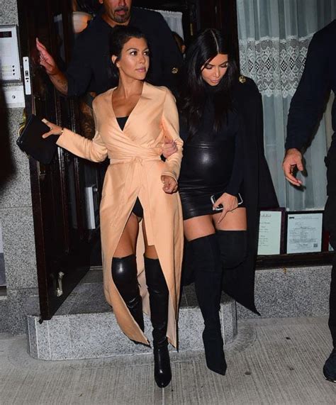 Oops Kourtney Kardashian Suffers Wardrobe Malfunction While Out With Kim During Nyfw
