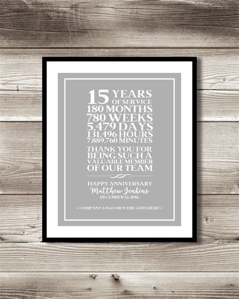 Twenty years later, residents say they 'won't ever forget.' it's been 20 years since a storm tore through wisconsin on june 11, 2001, leaving. 15 Year Work Anniversary Print, customizable, thank you ...