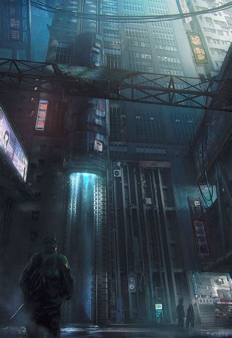 Cyberpunk Landscape Киберпанк Фантастика Научная фантастика