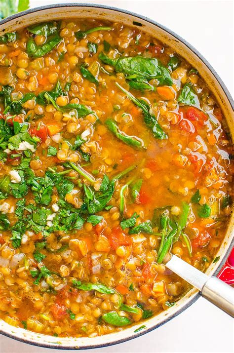 * percent daily values are based on a 2000 calorie diet. Spinach Lentil Soup Recipe with green lentils, diced ...