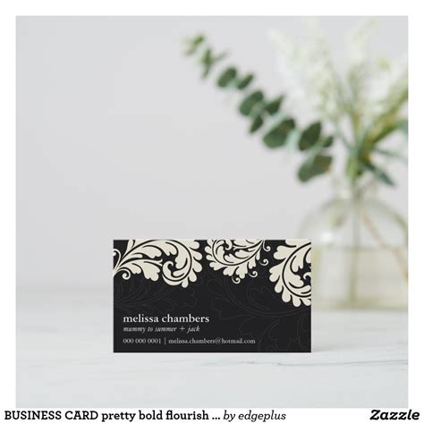 BUSINESS CARD pretty bold flourish ivory black | Zazzle.com | Beauty ...