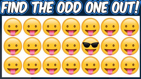 Find The Odd Emoji Out Spot The Difference Emoji Em