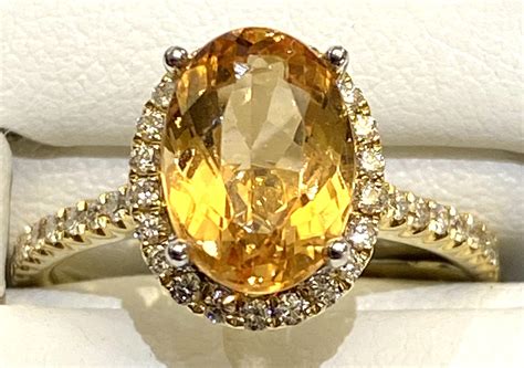 18ct Yellow Gold Topaz And Diamond Ring