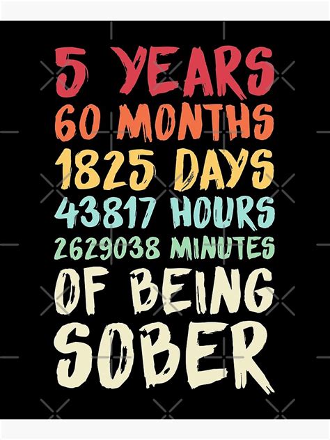 5 Years Sober Anniversary Mounted Print For Sale By Hadicazvysavaca