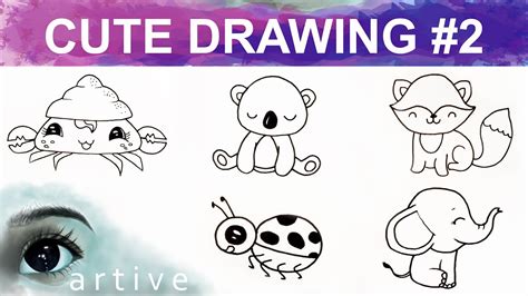 Cute Drawings 2 How To Draw Cute Animals 5 Cute Drawings Youtube