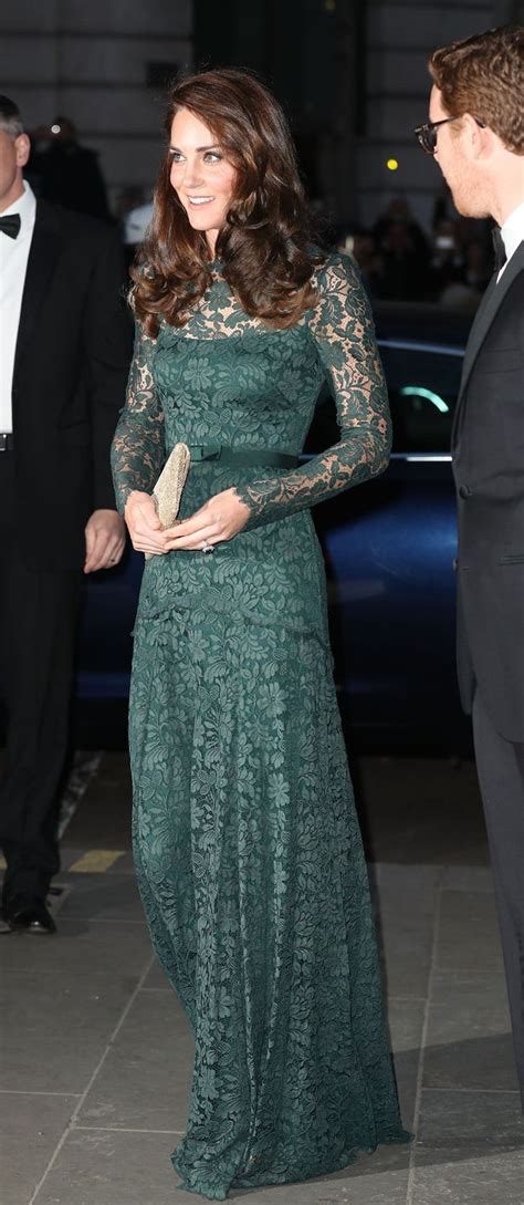 Gorgeous In Green Kate Wears Stunning Lace Dress For Glittering