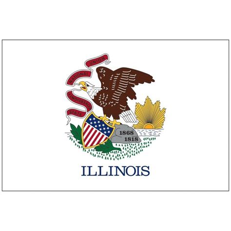 Illinois State Flag Flagpole Man