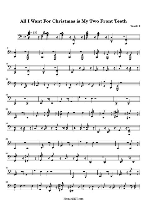 All I Want For Christmas Is My Two Front Teeth Sheet Music All I Want