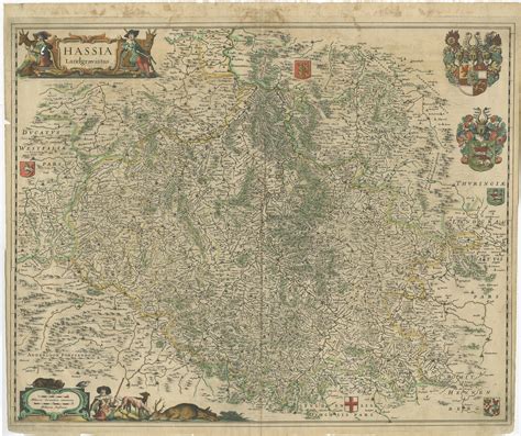Antique Map Of The Hesse Region Of Germany By Blaeu 1665