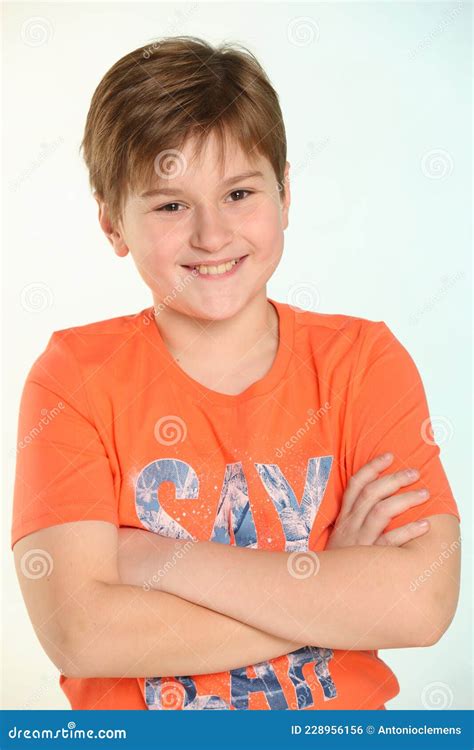 Portrait Of A Young European Teenage Boy Stock Photo Image Of