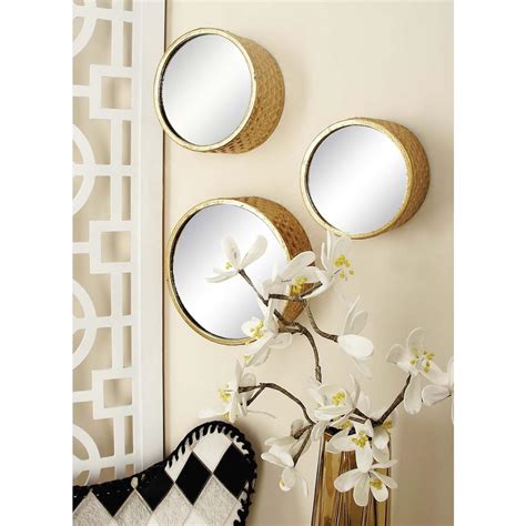 Caja modern & contemporary beveled wall mirror charming beveled wall mirror with greek traditional design frame created with pieces of mirror. CosmoLiving by Cosmopolitan 7-Piece Round Gold Decorative ...