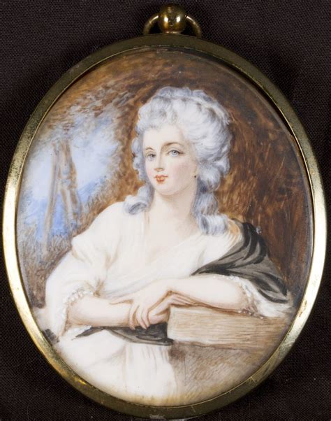 after george romney 1734 1802 oval framed unsigned portrait miniature on ivory portrait