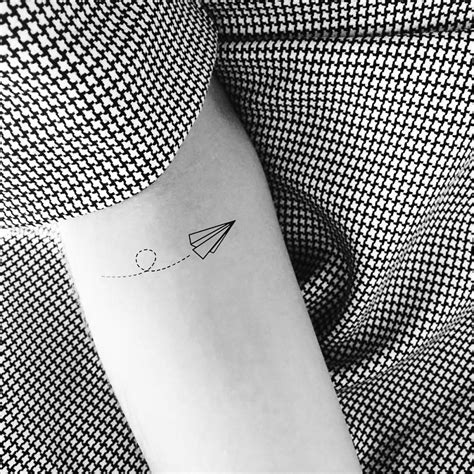 White Paper Airplane Tattoo