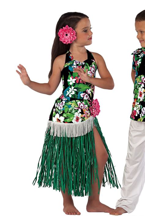 Novelty Detail Hula Girl Costume Hawaiian Costume Luau Outfits