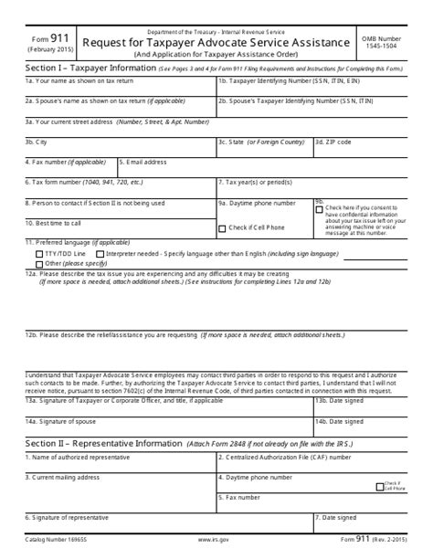 Irs Form 911 Fill Out Sign Online And Download Fillable Pdf