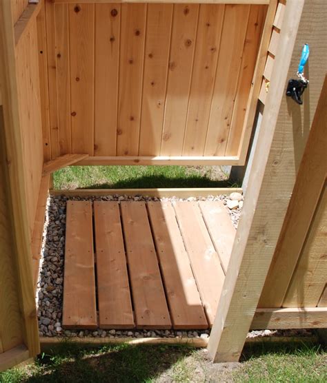 Outdoor Shower Plans Cedar Outdor Shower Floor With