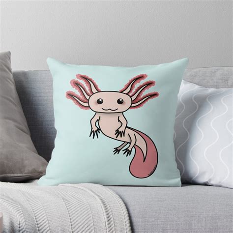 Chibi Axolotl Throw Pillow For Sale By Rainbowcho Redbubble