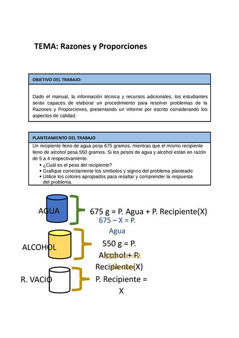 Entregable Matematica Tema Razones Y Proporciones Objetivo Del