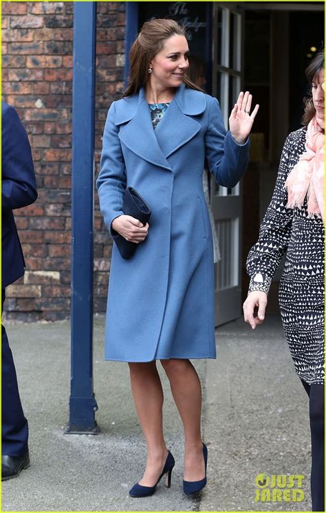 Kate Middleton Covers Baby Bump In Royal Blue Peacoat Photo 3306813