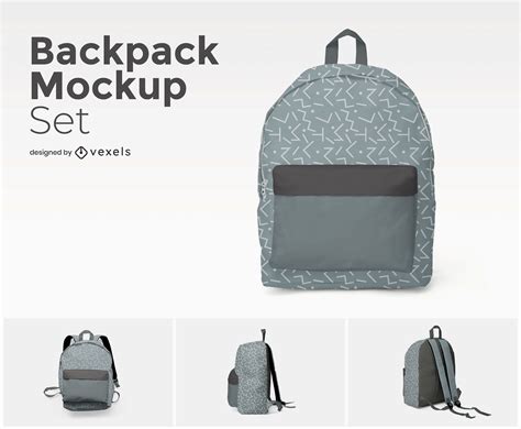 Backpack Mockup Set Psd Editable Template