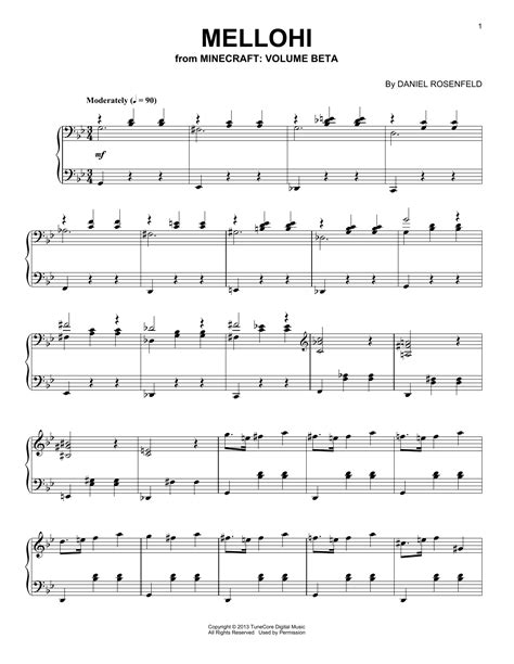 C418 Mellohi From Minecraft Sheet Music Notes Download Printable