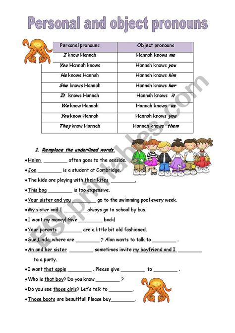 Subject And Object Pronouns Worksheets Object Pronouns Worksheet Artofit Vrogue