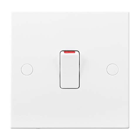 Bg Electrical White Square Moulded 20a Double Pole Switch Electrical
