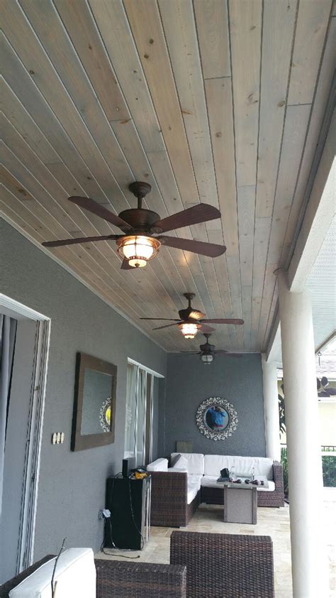 Outdoor Ceiling Weather Gray Cypress Planks Degeorge Room Improvement