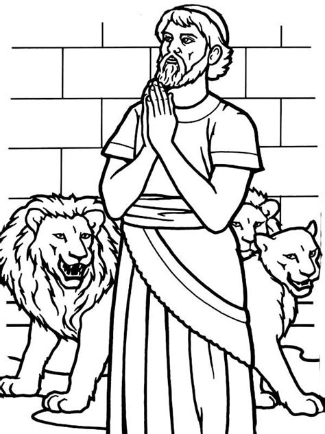 Daniel Pray To God In Daniel And The Lions Den Coloring Page Daniel