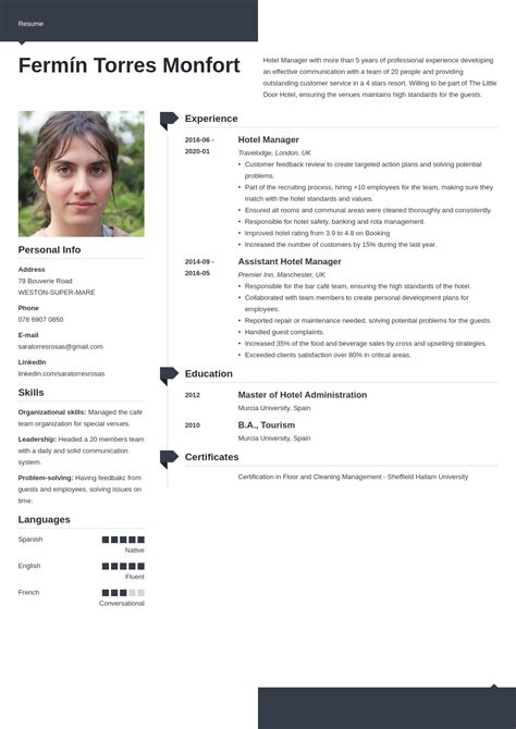 Curriculum Vitae En Inglés Ejemplo Plantilla English Cv B25