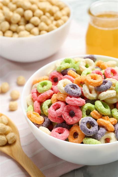 Different Breakfast Cereals On Fabric Closeup Stock Image Image Of