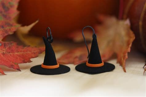 Witch Hat Earrings 3d Printed Nylon Earrings Halloween Etsy