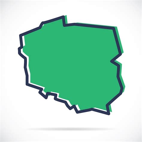 Stilisierte Einfache übersichtskarte Von Polen Premium Vektor