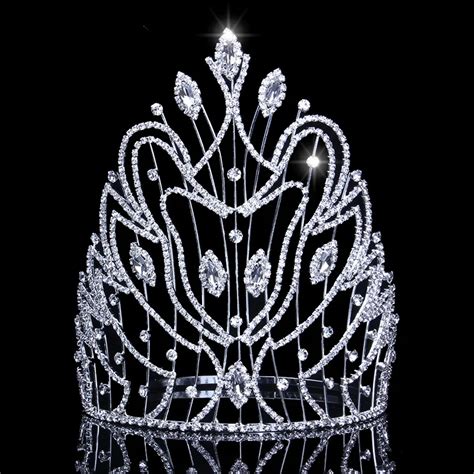 21cm 83in Height Tiaras And Crowns For Pageants Miss Universe Crown Rhinestone Huge Plant