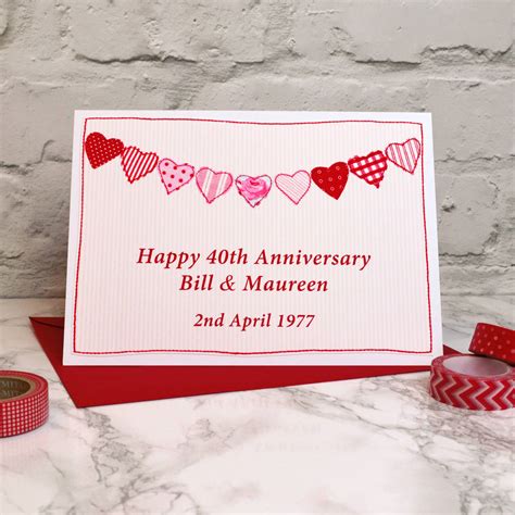 Ruby Wedding Anniversary Card By Jenny Arnott Cards And Ts