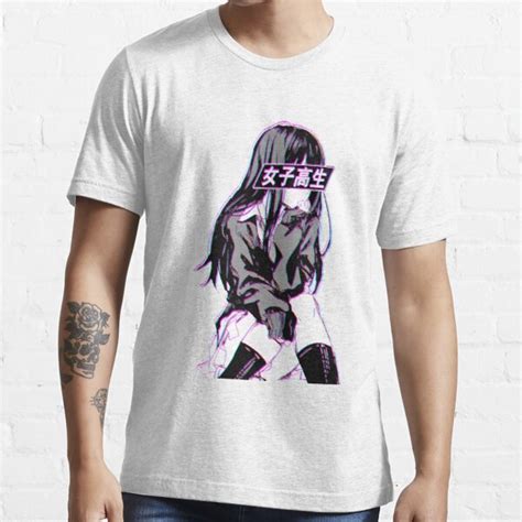 Schoolgirl Glitch Sad Japanese Anime Aesthetic T Shirt For Sale By