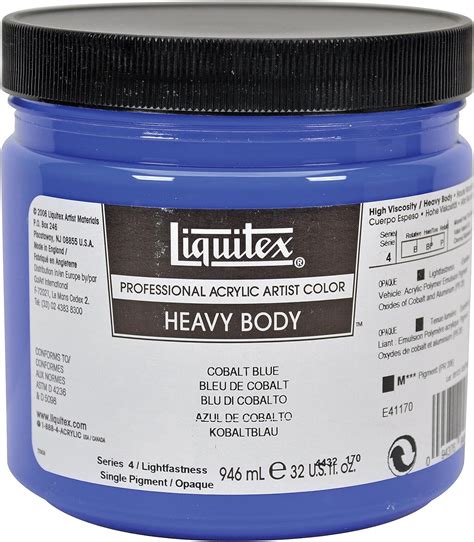 Liquitex Professional Heavy Body Acrylic Paint 32 Oz Jar Cobalt Blue