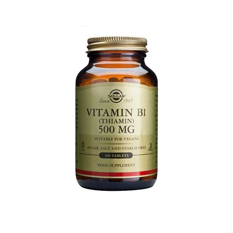 Comprar Online Vitamina B1 Tiamina 500 Mg 100 Cápsulas Solgar