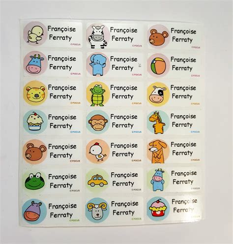 Lovely Zoo Name Sticker Cute Animal Nam Sticker Name Tag