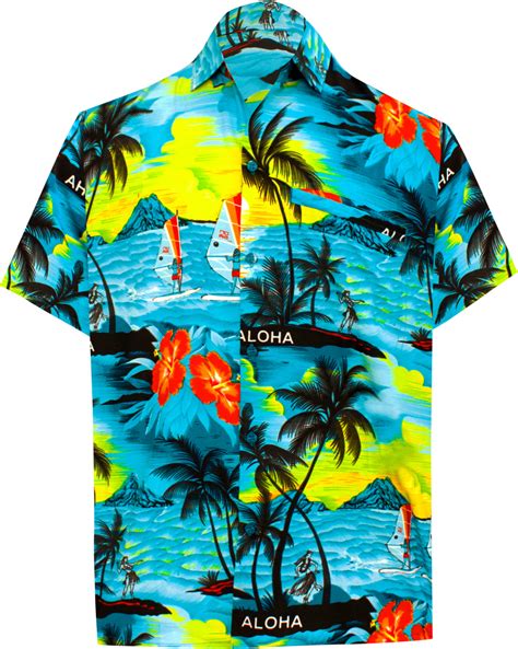 Happy Bay Hawaiian Shirt Mens Beach Aloha Camp Party Casual Holiday