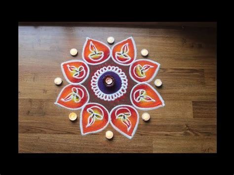 Quicksimple And Creative Free Hand Flower Rangoli Design Diwali