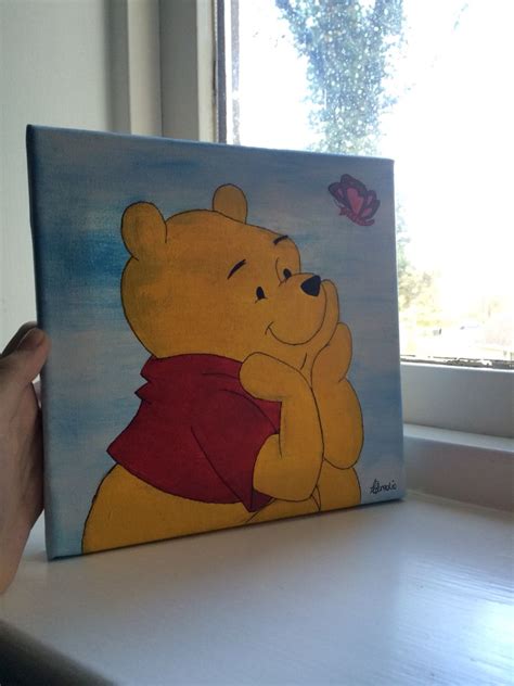 Winnie The Pooh On Canvas Mini Canvas Art Cartoon Painting Disney