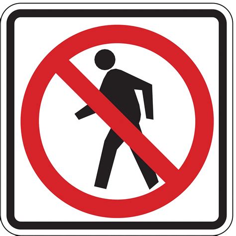Lyle No Pedestrian Crossing Pictogram Traffic Sign Mutcd Code R9 3 24