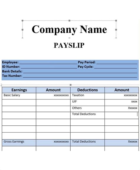 Salary Slip Templates MS Word Excel Formats Samples Forms