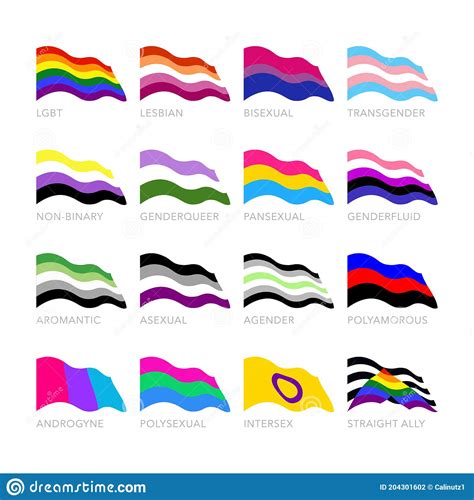 lgbtq pride vector flags set lgbt symbols 204301602