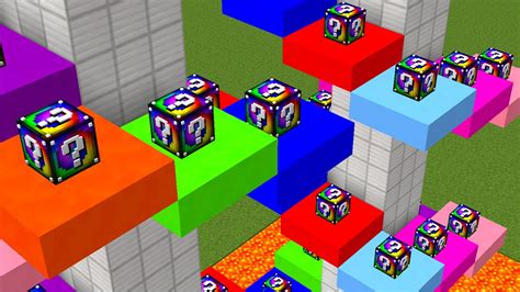 Minecraft 1v1 Spiral Lucky Block Rainbow Towers Minecraft Mods Youtube