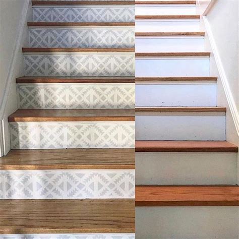 Diy Painted And Stenciled Stair Riser Makeover Ideas On A Budget Using